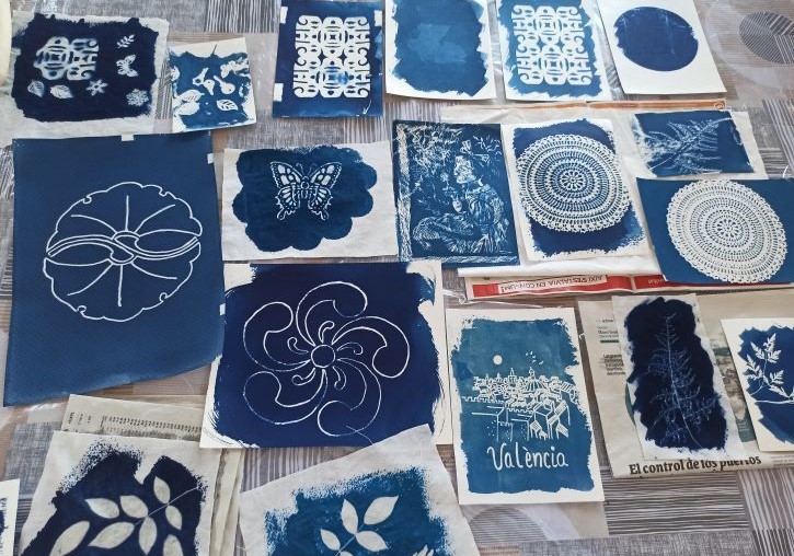 Cianotipos elaborados en el taller